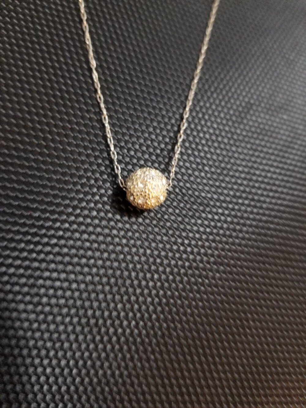 Vintage AVON Rhinestone Golden-Ball Necklace